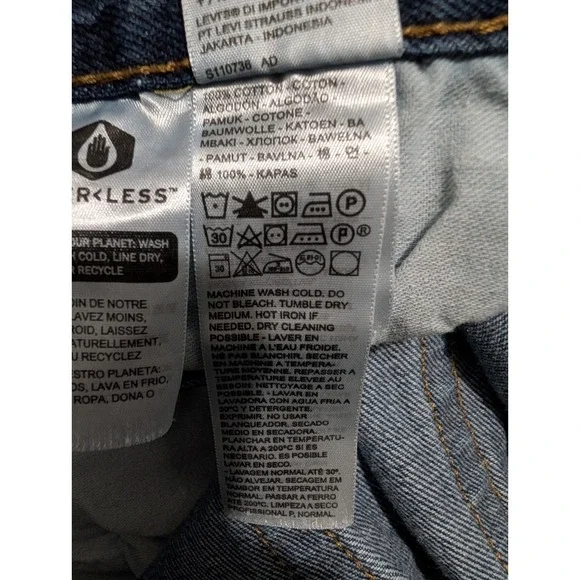 LEVI'S 501 Men's 33 x‎ 32 Button Fly Blue Denim Straight Leg Jeans - Picture 9 of 9